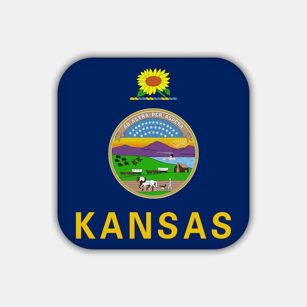 Kansas state flag Vector illustration