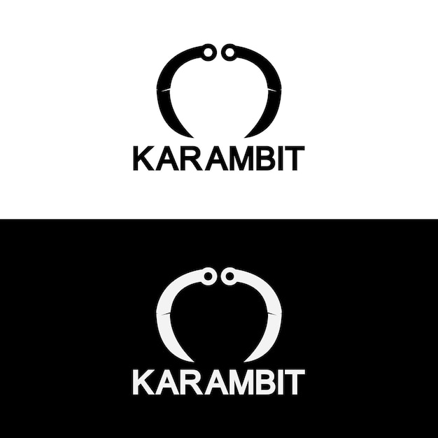 Karambit knife icon logo design vector template