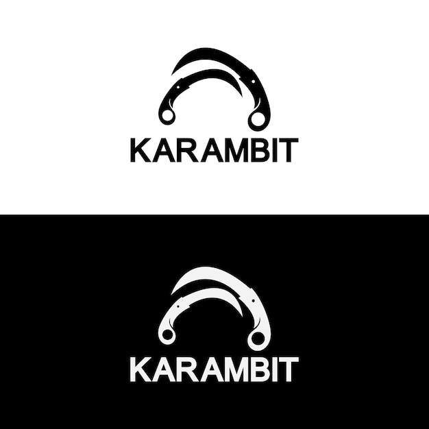 Karambit knife icon logo design vector template