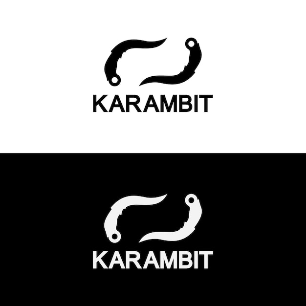 Karambit knife icon logo design vector template