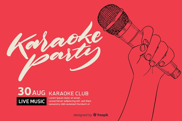 Karaoke banner template flat style