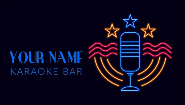 Karaoke bar promotional banner or invitation card