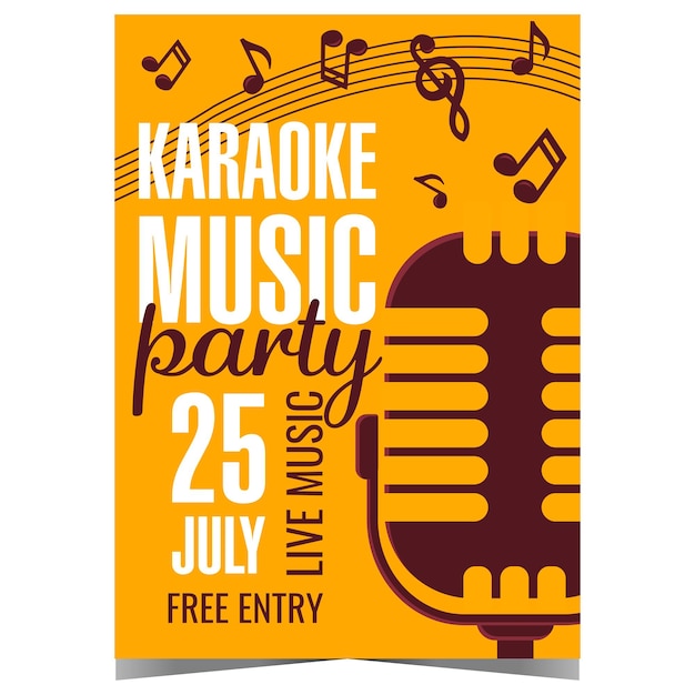 Karaoke music party invitation poster.