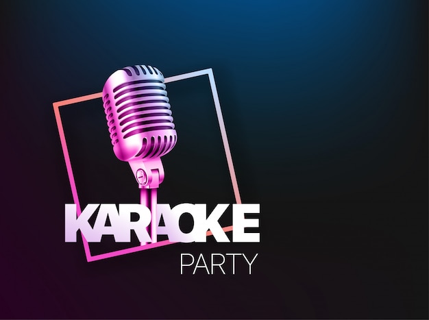 Karaoke party banner layout. 