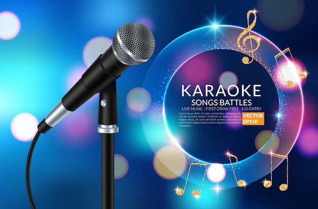 Karaoke party invitation flyer template