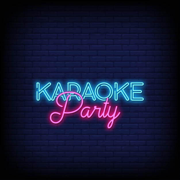 Karaoke Party neon signs style text 