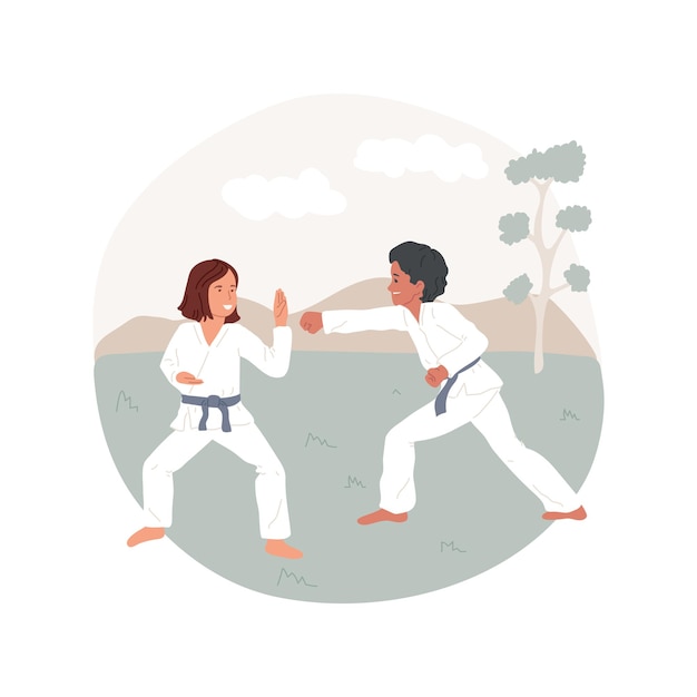 Karate camp isolated cartoon vector illustration