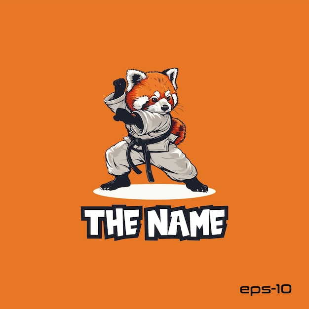 Vector karate fox character vector illustration eps 10 mascot logo cute