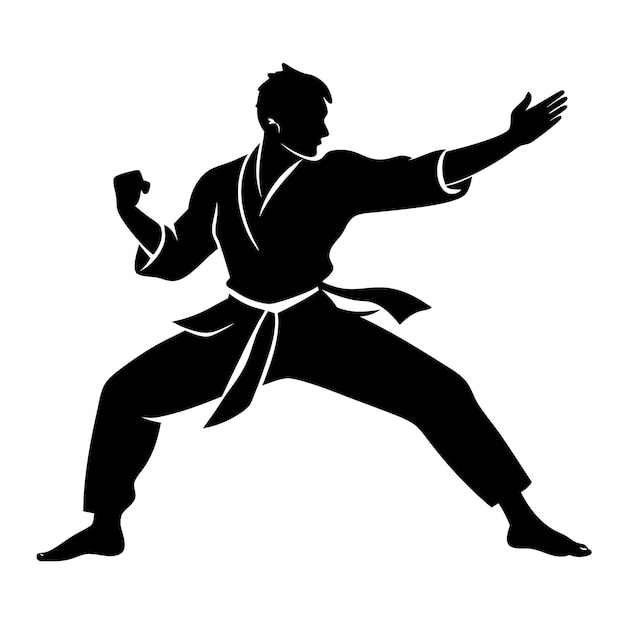 Karate silhouette vector illustration