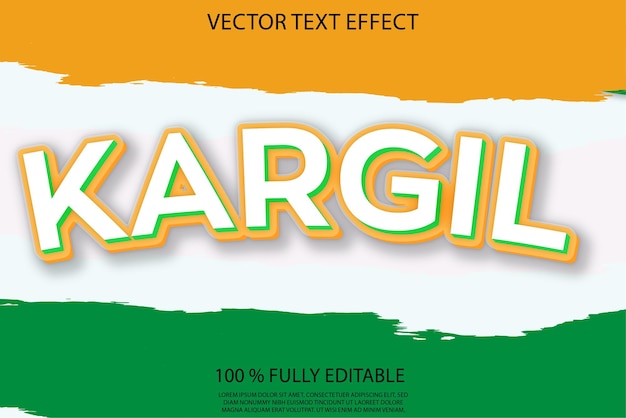 Kargil vijay diwas 3d text effect design