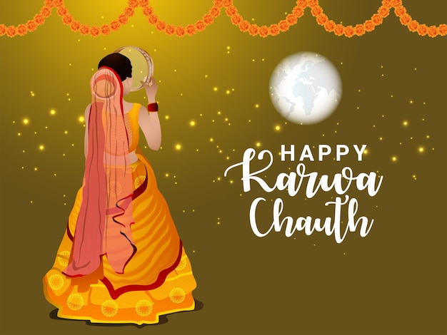 Karwa chauth indian festival banner design