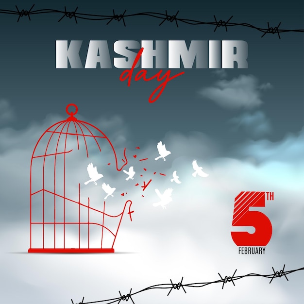 Kashmir day illustration Instagram post