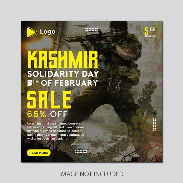 Kashmir day sale instagram and social media poster design template