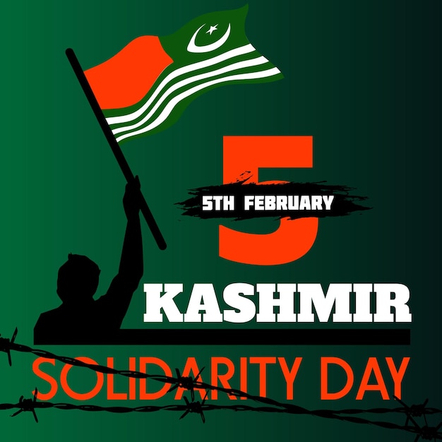 Kashmir solidarity day 5th february vector art poster