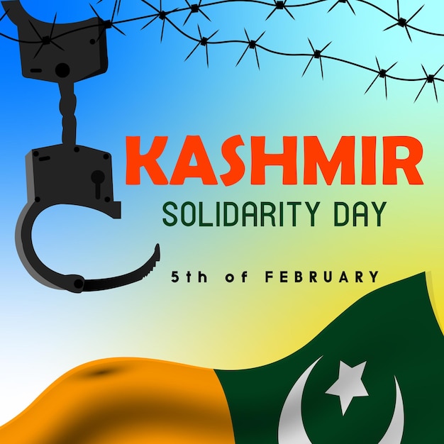 kashmir solidarity day banner with flag vector