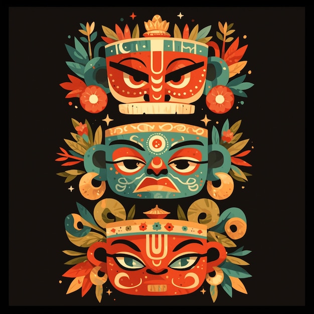 Kathakali dance masks and costumes