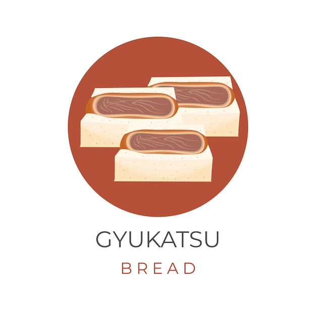 Katsu Sando Or Katsu bread Vector Illustration Logo