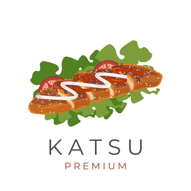 Katsu Vector Ilustration Logo with Fresh Vegetables