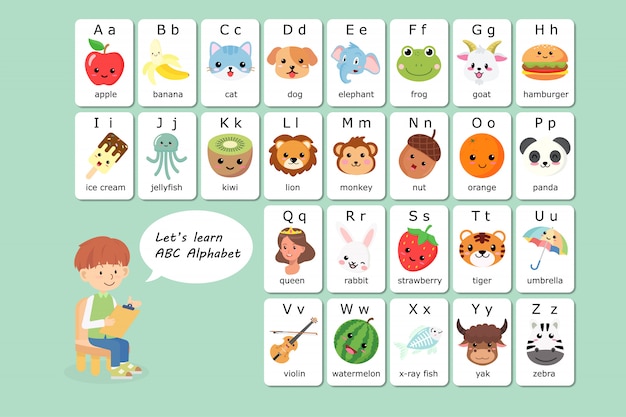 Kawaii abc English vocabulary and alphabet flash 