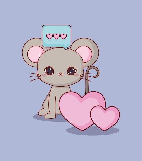 Kawaii animals and love design