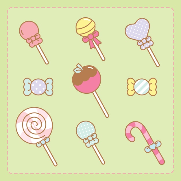 Kawaii candies set