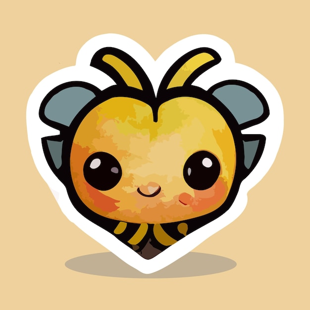 kawaii chibi cute sticker heart bee magical discord twitch icon emote