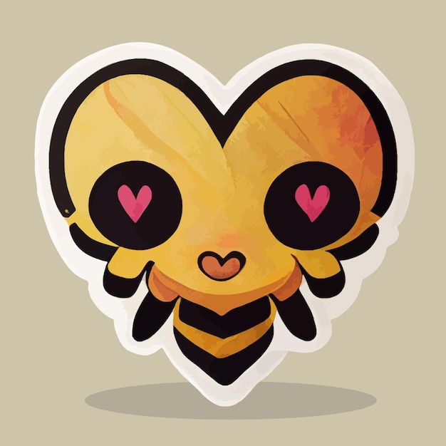 kawaii chibi cute sticker heart bee magical discord twitch icon emote