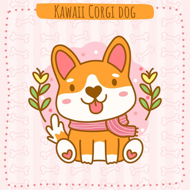 Kawaii corgi dog vector