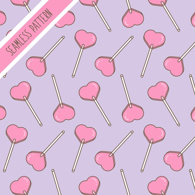 Kawaii cute cake candy sweets desserts seamless pattern   