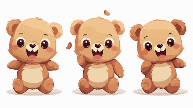 Kawaii Cute Happy Bear Illustration