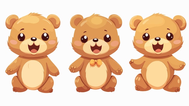 Kawaii Cute Happy Bear Illustration