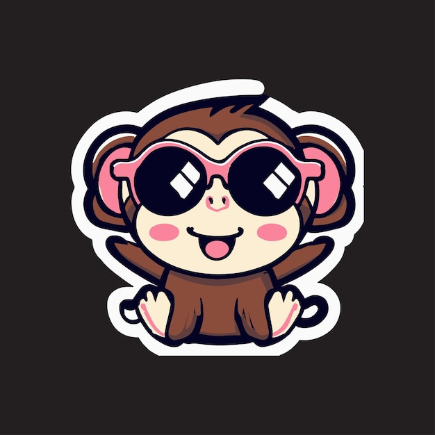 kawaii cute happy monkey t shirt design