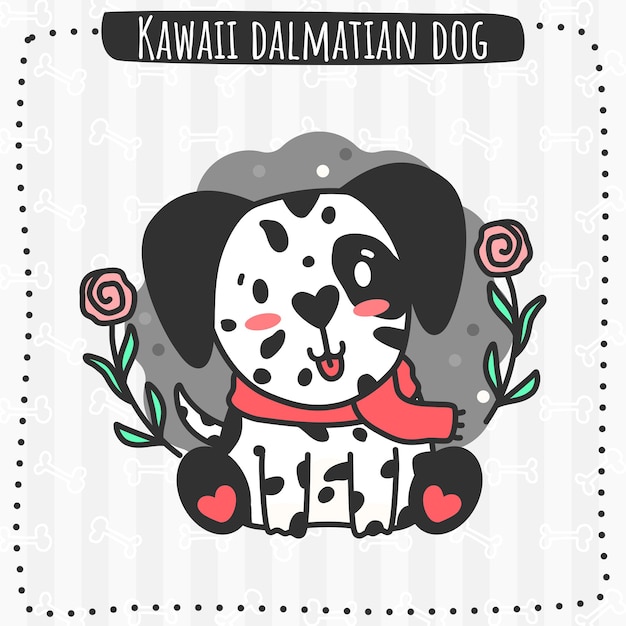 Kawaii dalmatian dog vector