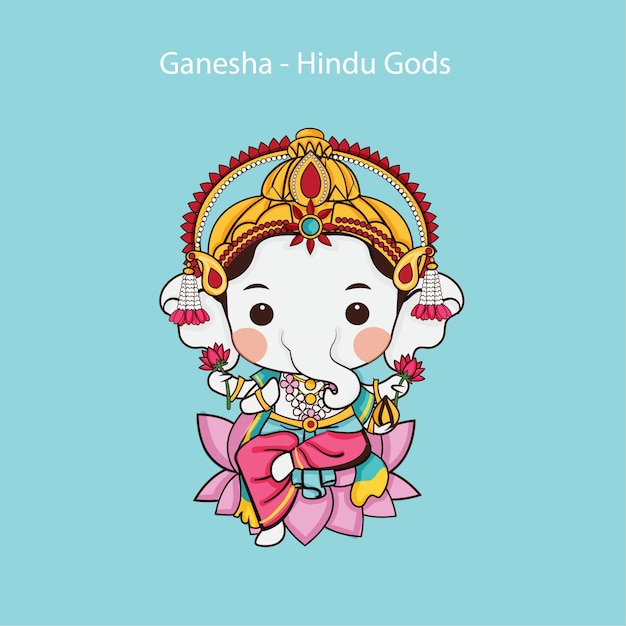 Kawaii Ganesha, one of the best-known and most worshipped deities in the Hindu God