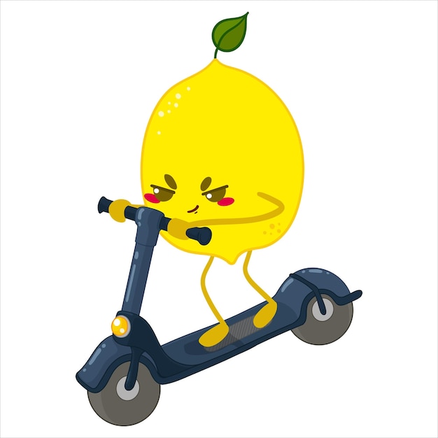 Kawaii lemon character summer sticker