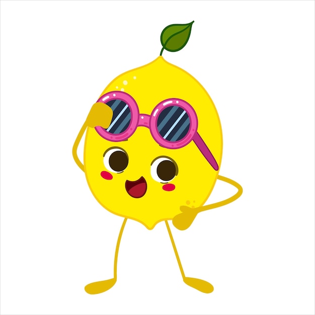 Kawaii lemon character summer sticker