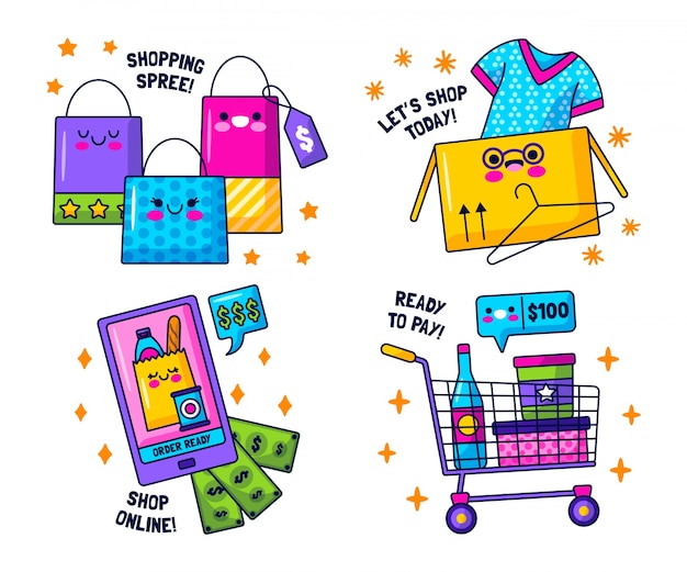 Kawaii shopping sticker