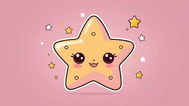 Vector kawaii star cartoon vector icon isolated