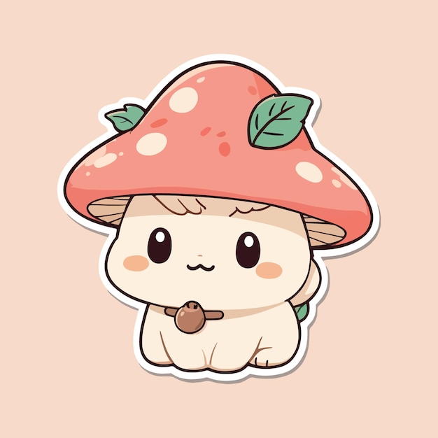 Vector kawaiicatmushroomsticker07