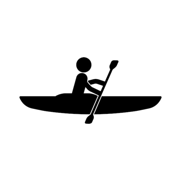 Kayaking icon vector