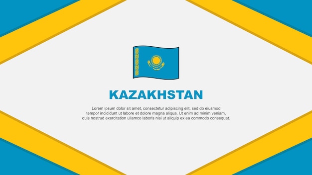 Kazakhstan Flag Abstract Background Design Template Kazakhstan Independence Day Banner Cartoon Vector Illustration Kazakhstan