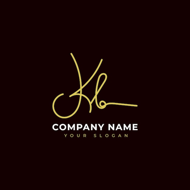 Kb Initial signature logo vector design