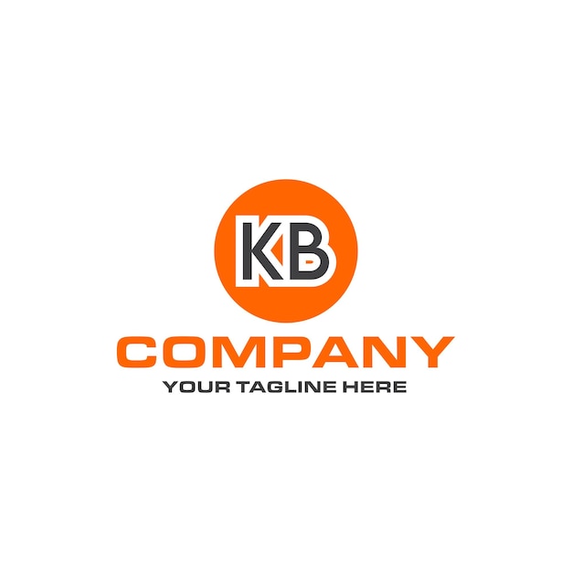 KB letter rounded shape logo design