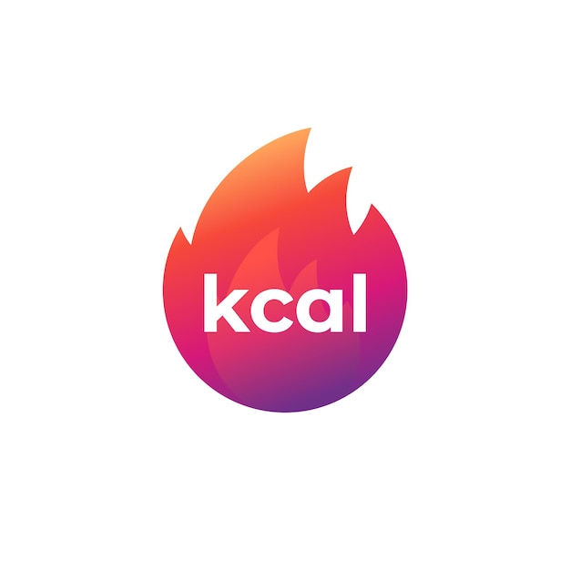 Kcal icon kilocalorie fat burning vector