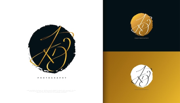 KD Initial Signature Logo Design with Elegant and Minimalist Gold Handwriting Style Initial K and D Logo Design for Wedding Fashion Jewelry Boutique and Business Brand Identity