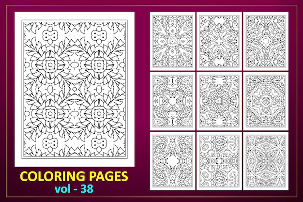 KDP coloring page background mandala line art svg cut file coloring book kdp interior