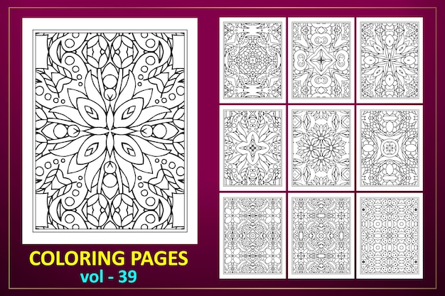 KDP coloring page background mandala line art svg cut file coloring book kdp interior