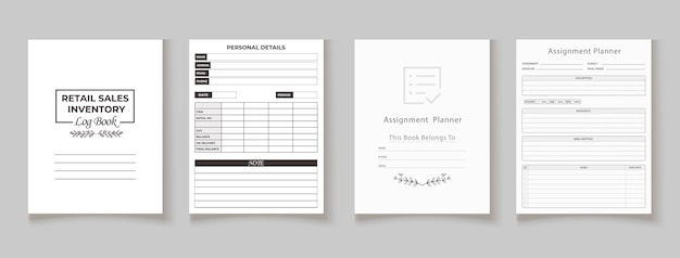 Kdp interior log book planner template