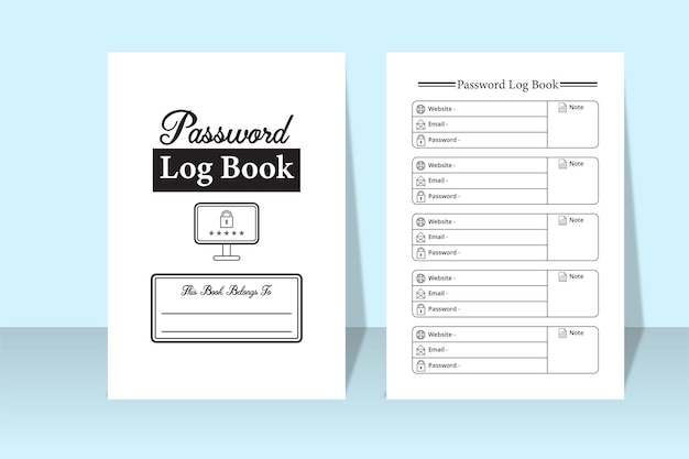 KDP interior password tracker notebook. Website information and password tracker log book. Password notebook template KDP interior. KDP interior logbook. Website journal interior.