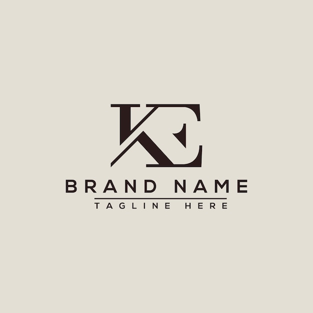 KE Logo Design Template Vector Graphic Branding Element.